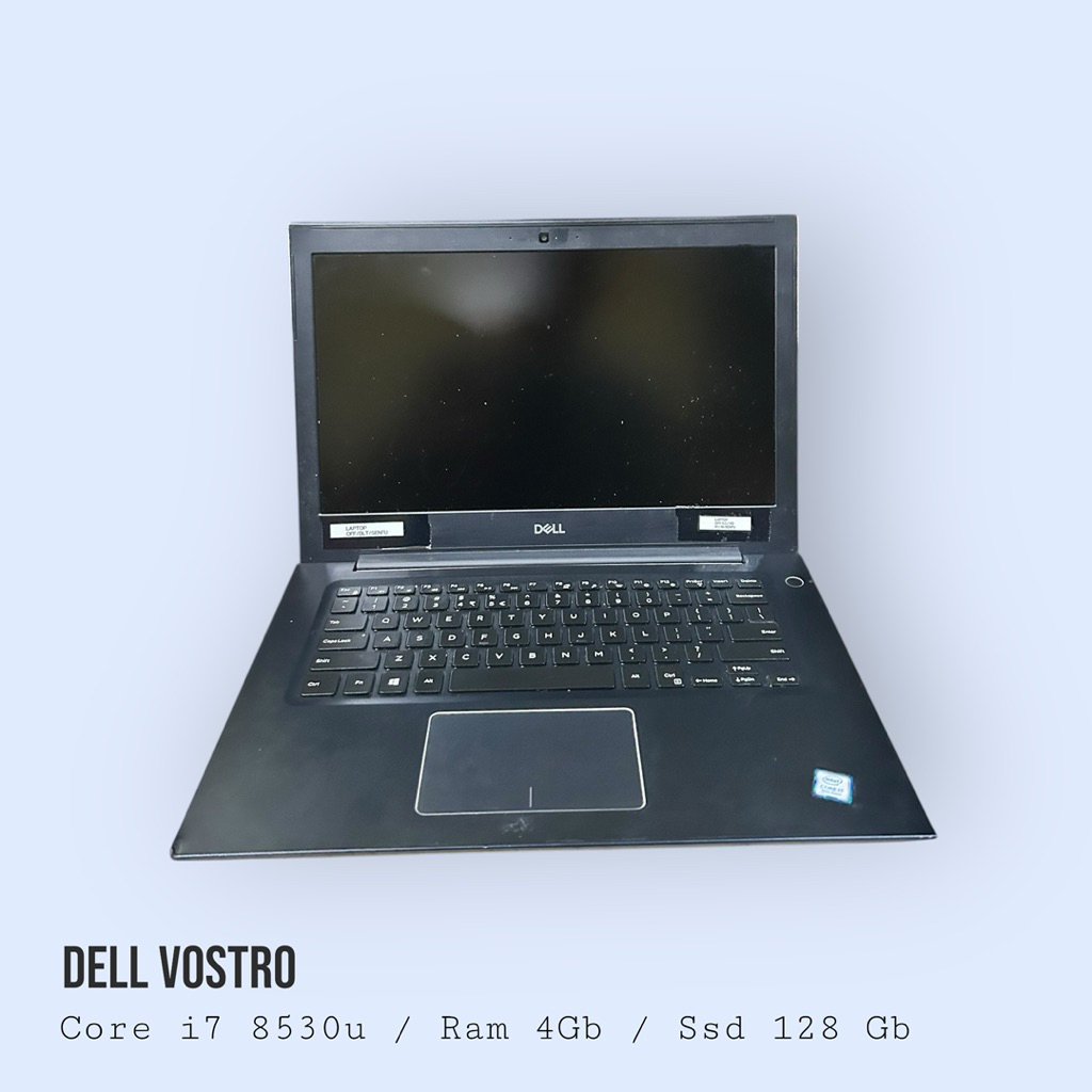Laptop Dell Vostro Core i7 8530U RAM 4GB SSD 128GB Minus Baterai