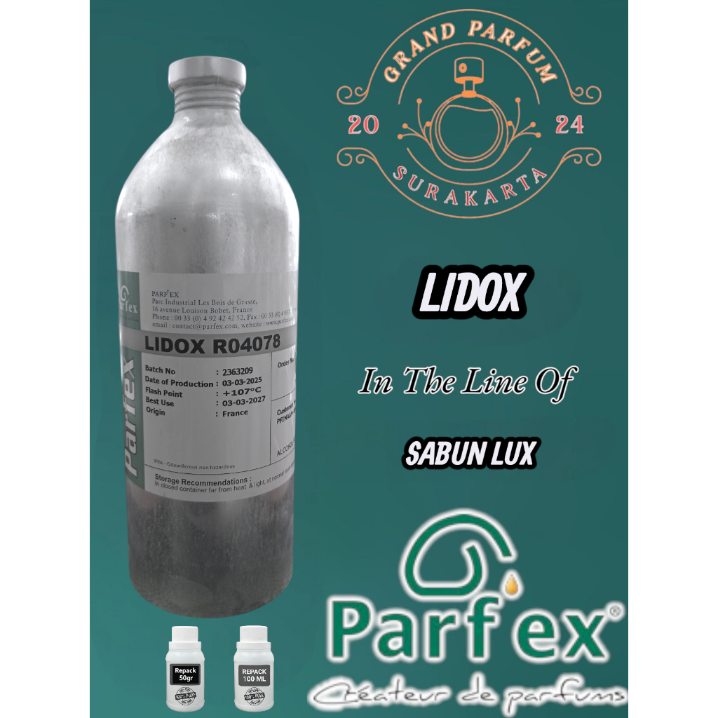 [50 & 100 GRAM] LIDOX  By PARFEX Bibit Murni Dari Kemasan Segel Kaleng