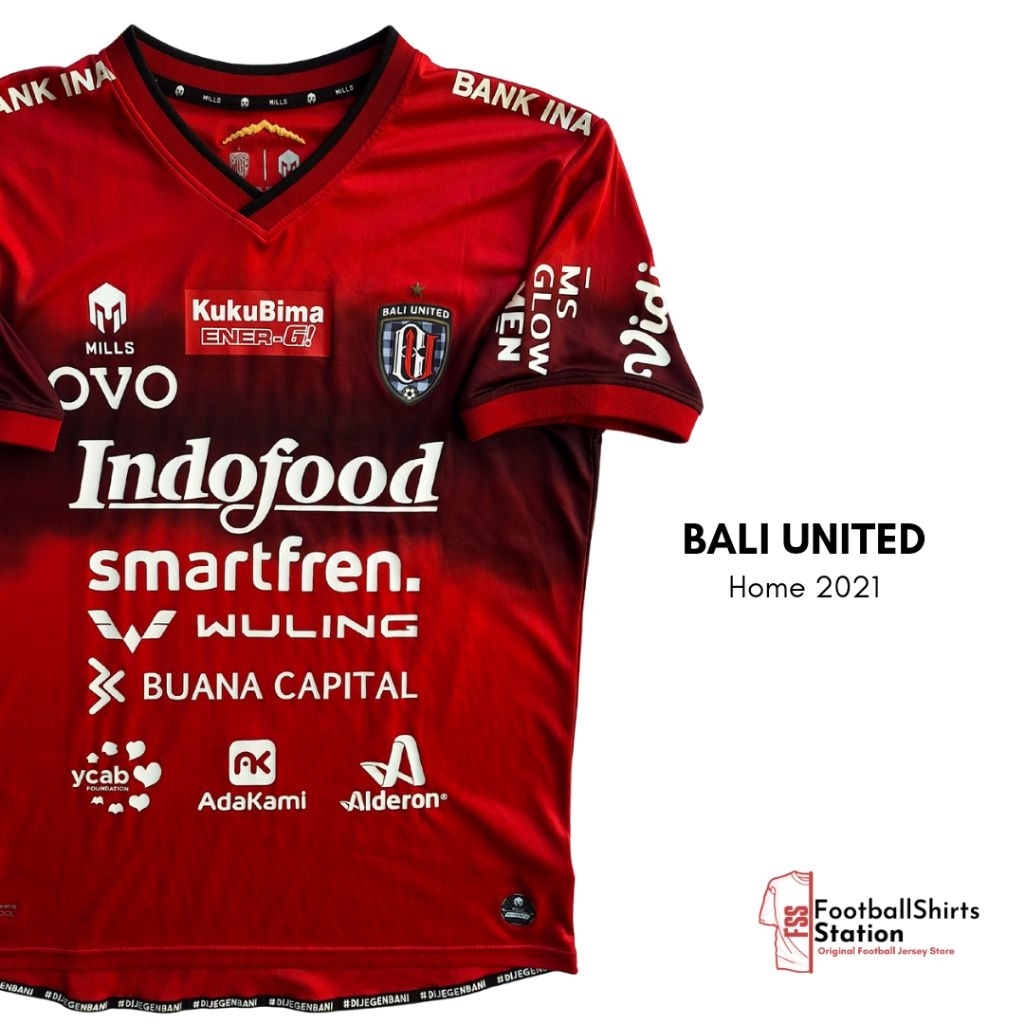 Jersey Bali United Home Player Issue 2021 Nameset Nouri Size XL Original Mills