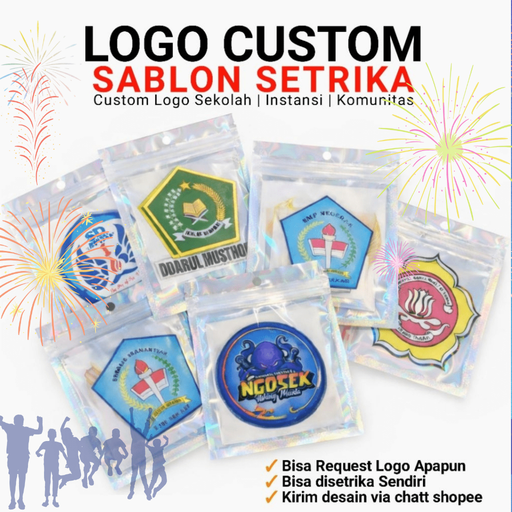 Logo Custom Sablon Setrika || Logo Sekolah  Logo Instansi /Logo Komiunitas || Sablon setrika sendiri
