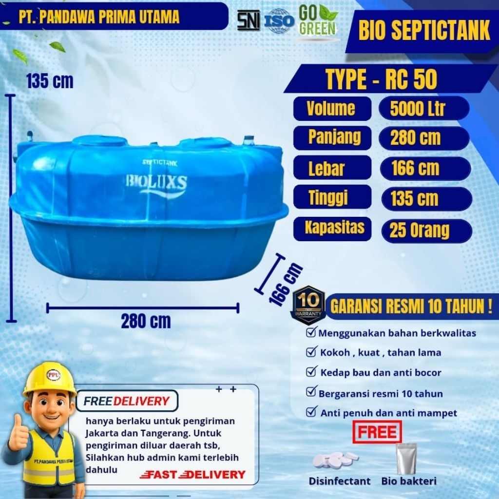 Septictank bio 5000 Liter , Bio luxs, biotech, biofil Type RC 5000 Liter