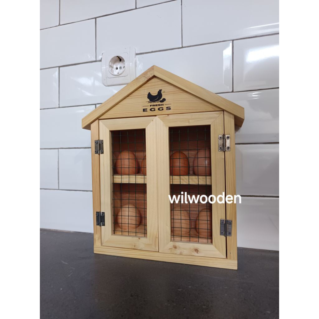 Rak telur aesthetic | Rak penyimpanan telur | Rak telur kayu jatibelanda