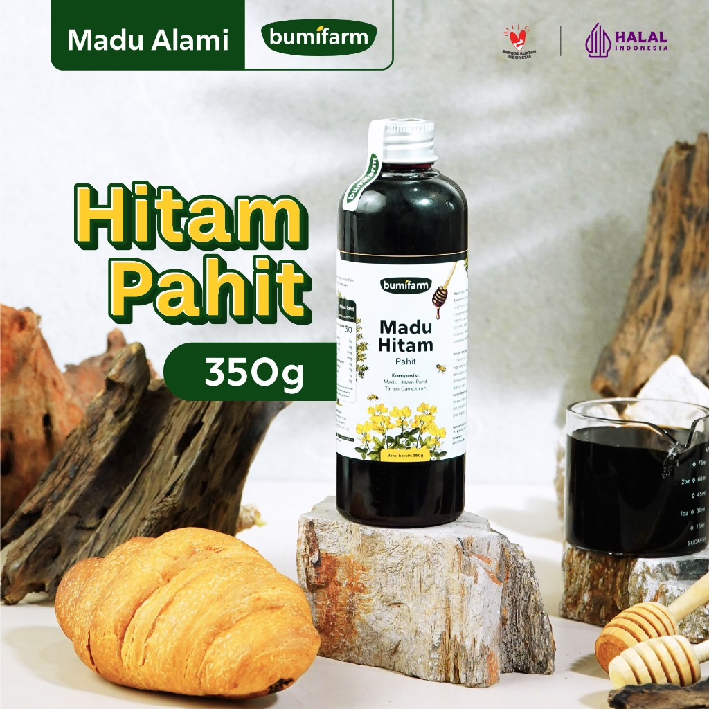 MADU HITAM PAHIT MURNI RAW ASLI 350GRAM BUMIFARM ORIGINAL ALAMI TANPA CAMPURAN APAPUN RAW HONEY MINU