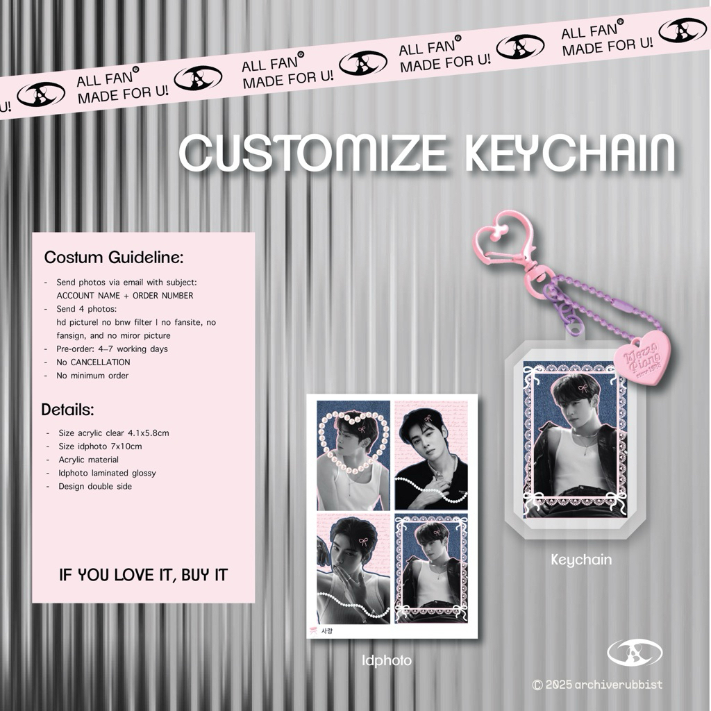 PREORDER | CUSTOM KEYCHAIN CLEAR KPOP | KEYCHAIN ACTOR K-DRAMA