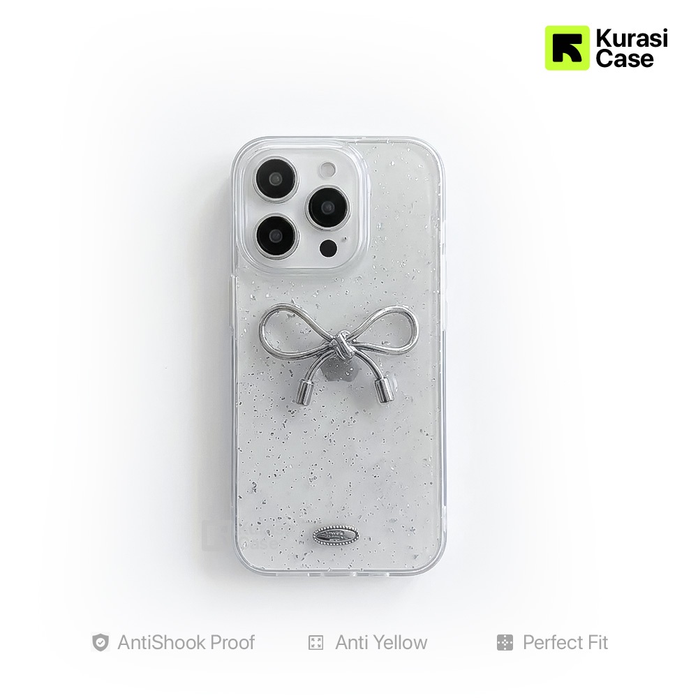 KurasiCase - Case Iphone Glitter Ribbon Clear Case Compatible For Iphone X XS Xr 11 12 13 14 15 16 1