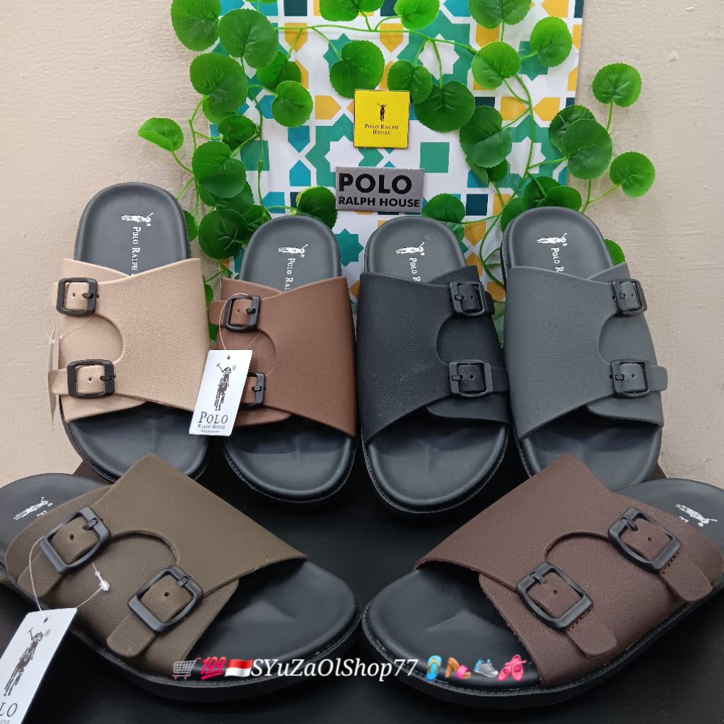[Bisa COD/100% Original/Art LARUXO 05] Sandal Pria POLO RALPH HOUSE/Sandal Casual Pria/Sandal Slide/