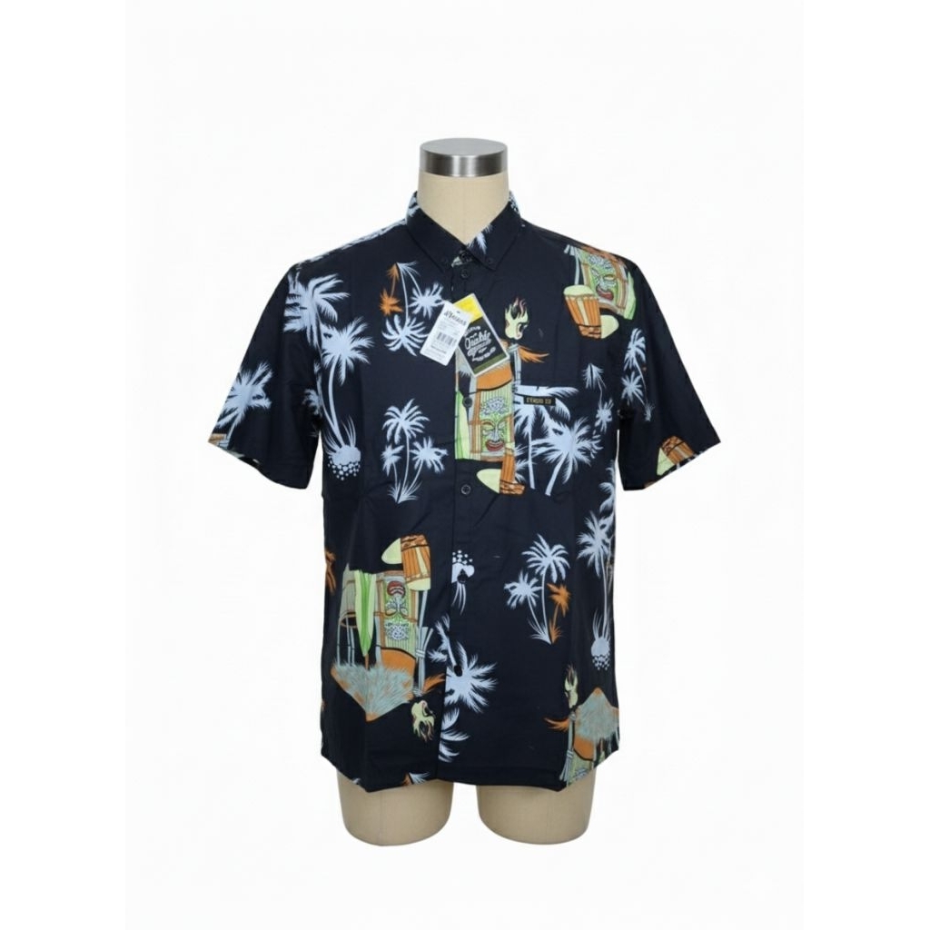 Kemeja Hawaii Pria  - Kemeja Pantai Motif Tropical Retro Premium - Baju Santai Lengan Pendek
