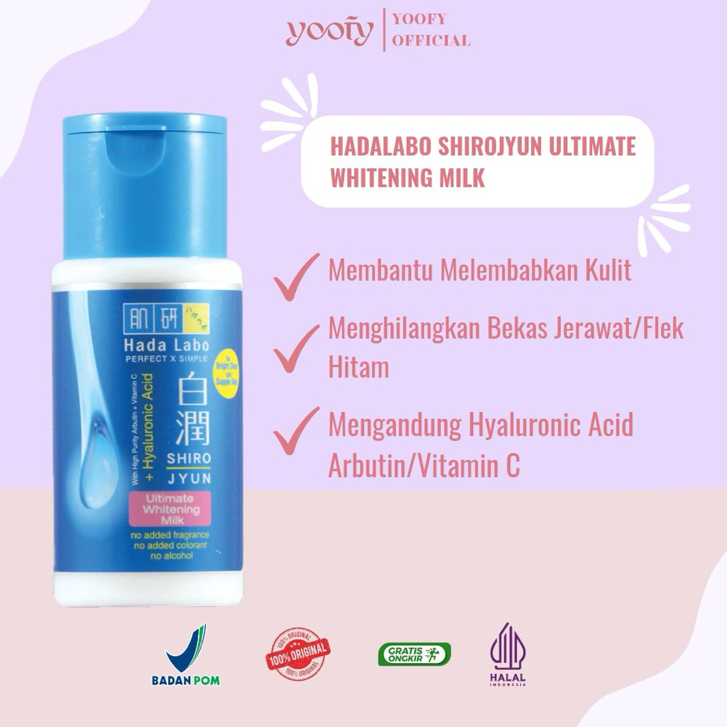 Hada Labo Shirojyun Ultimate Whitening Milk 100ml | Moisturizer Pencerah Wajah | Hada Labo Original