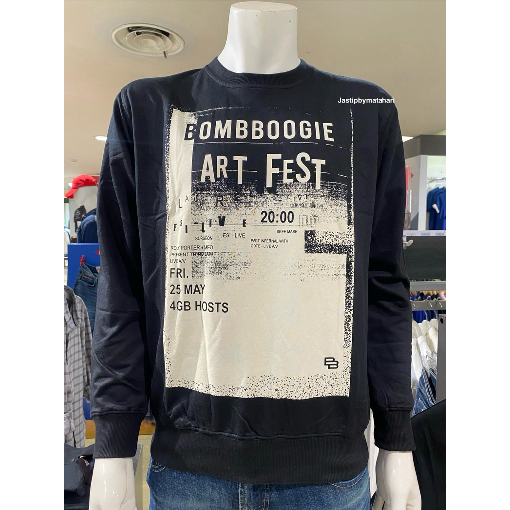 BOMBBOOGIE SWEATER CREWNECK PRIA BAHAN TEBAL 100% ORIGINAL MATAHARI (S-XL)