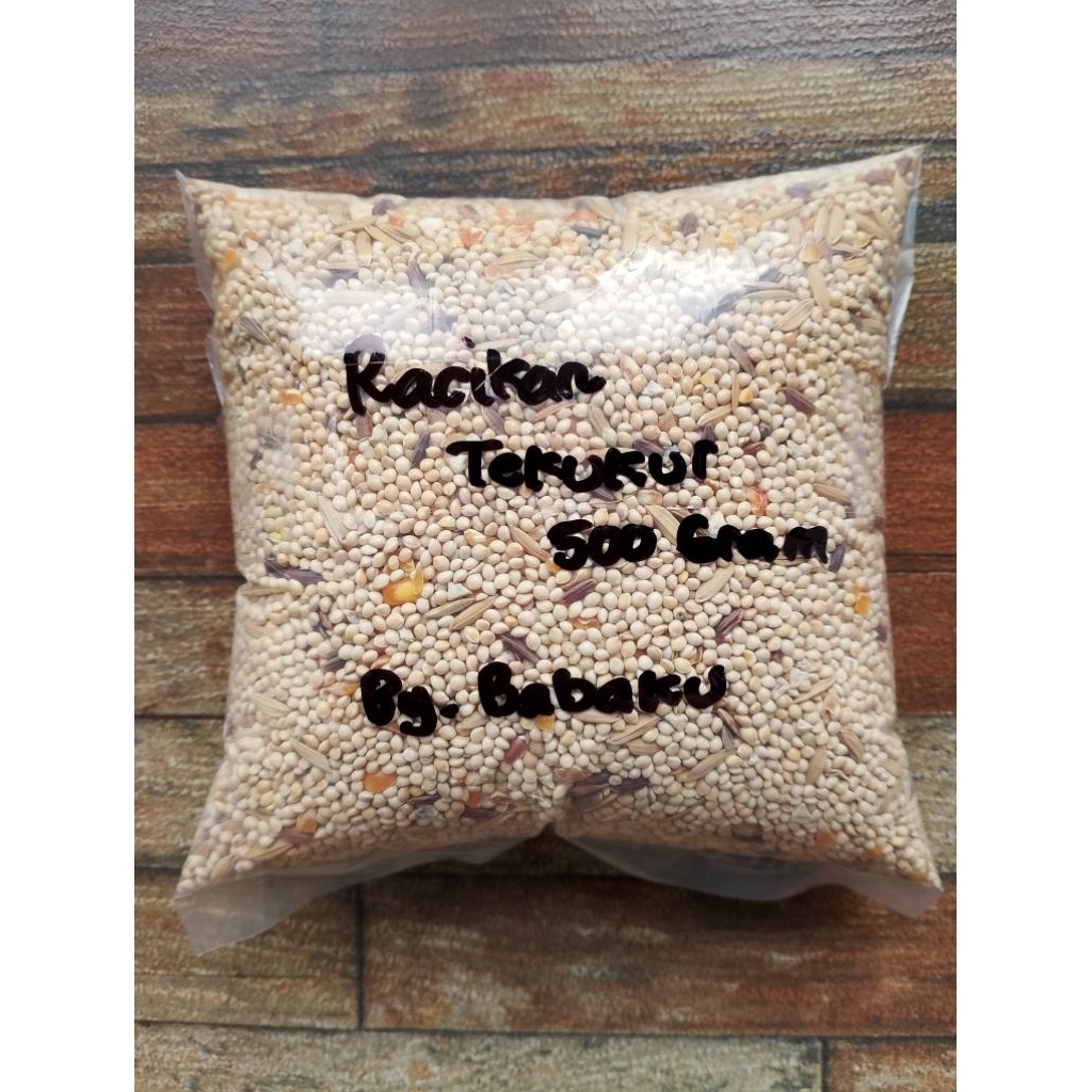 Racikan Pakan Premium Tekukur / Derkuku / Puter 500 Gr millet putih, Jagung Pecah  dan Bijian bijian