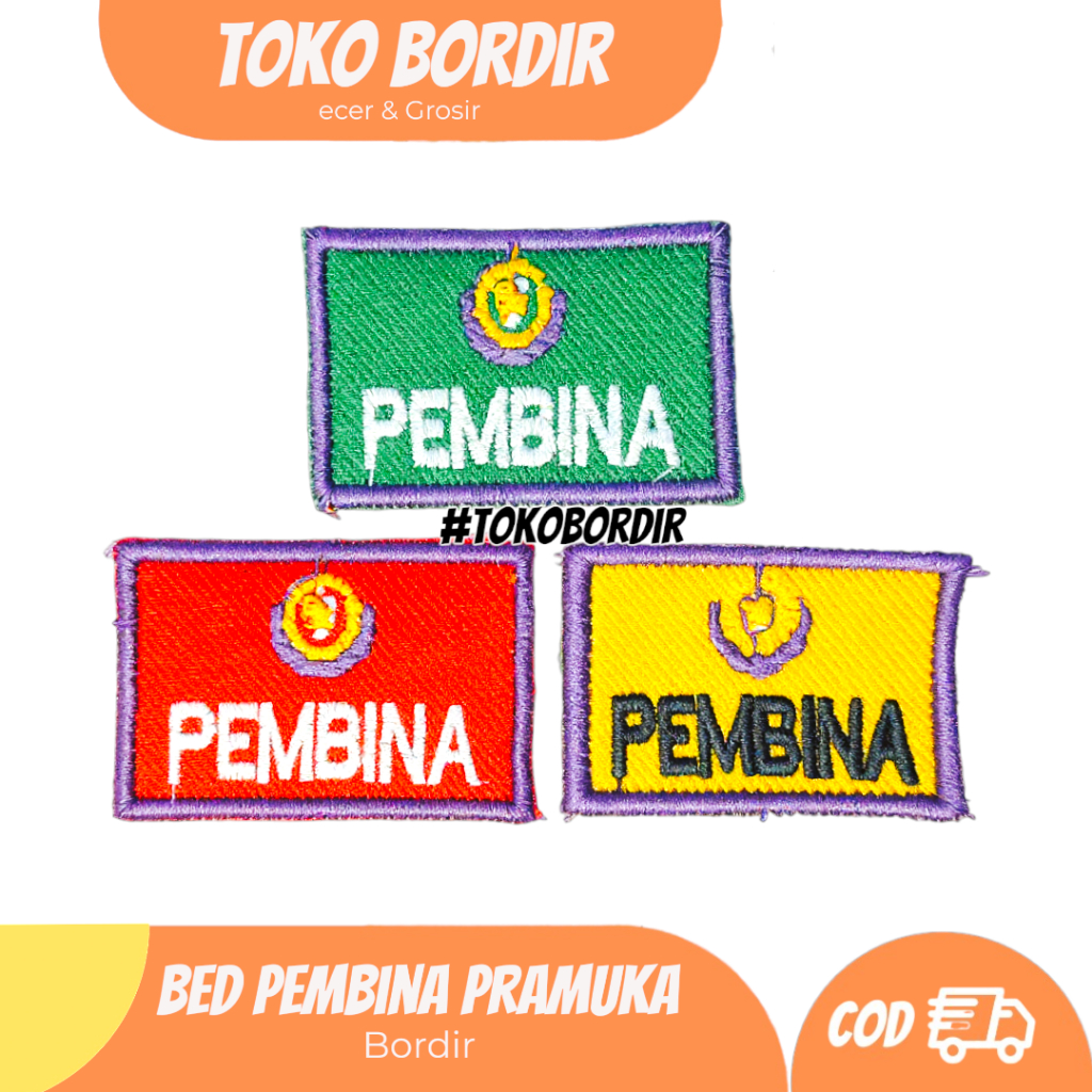 Badge bed pembina pramuka bordir