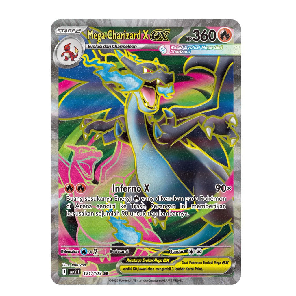 Mega Charizard X EX (SR) - 121/103 - Evolusi Mega: Kobaran Biru (MA2) - Pokemon TCG Indonesia