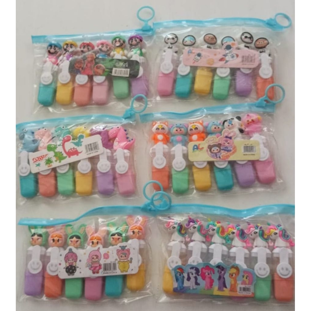 Stabilo lucu 6pcs / stabilo mini / stabilo unik / highlighter / souvenir ultah