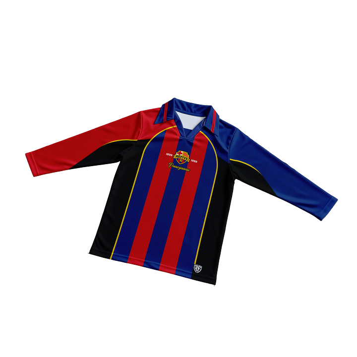 Refive- Jersey VINTAGE Long Sleeve Retro Jersey Barca  Atasan Tangan Panjang Pria Dan Wanita Premium
