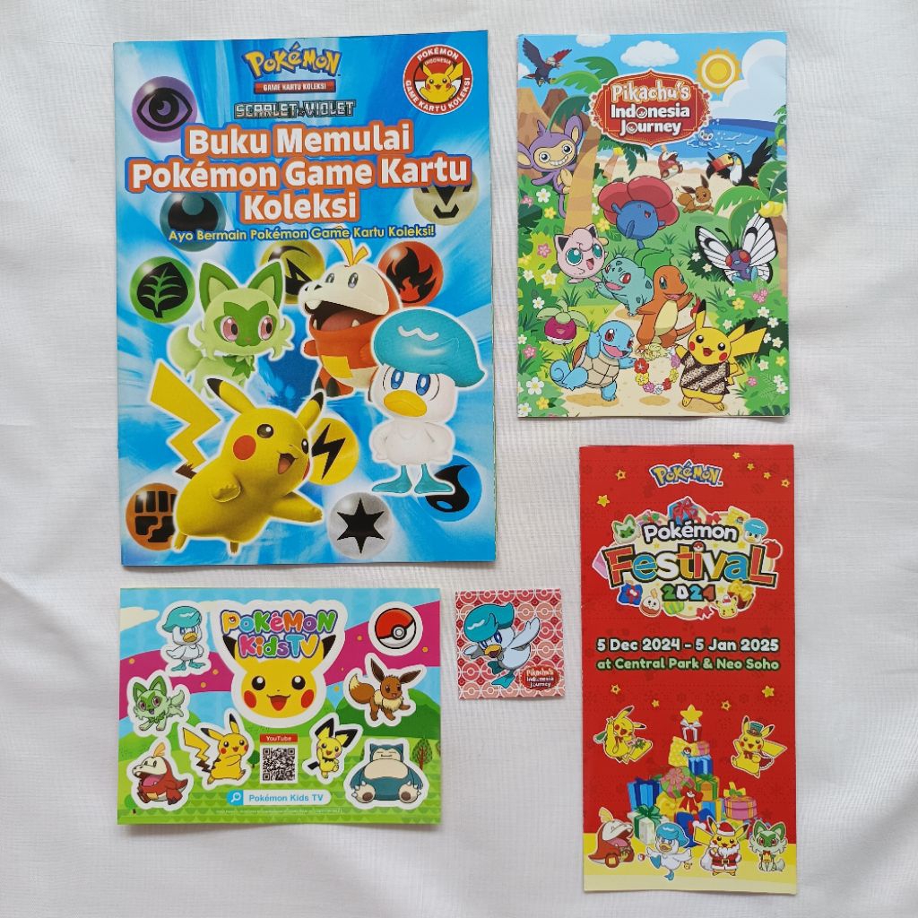 Koleksi Pokemon Buku Brosur Leaflet Pamflet Sticker Event Acara Indonesia Journey Festival Set