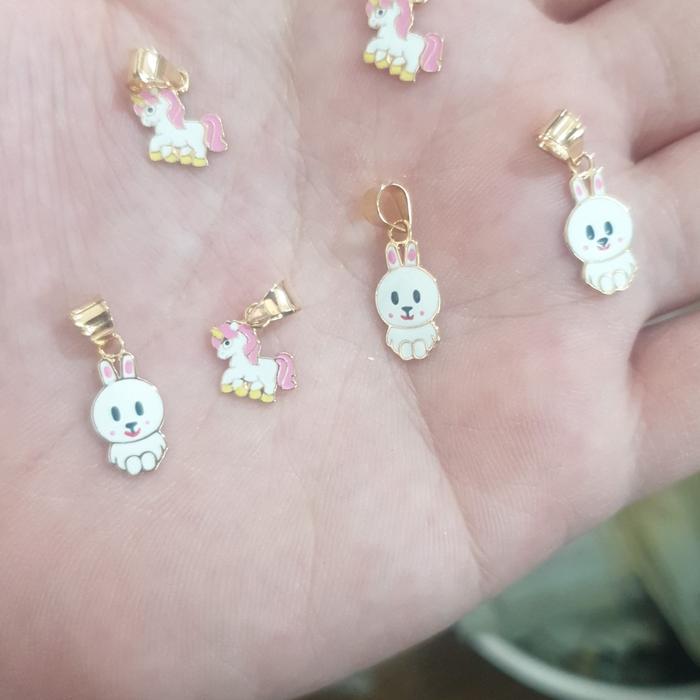 READY liontin anak bandul kaling pony karakter kartun emas asli 700 16k 70%