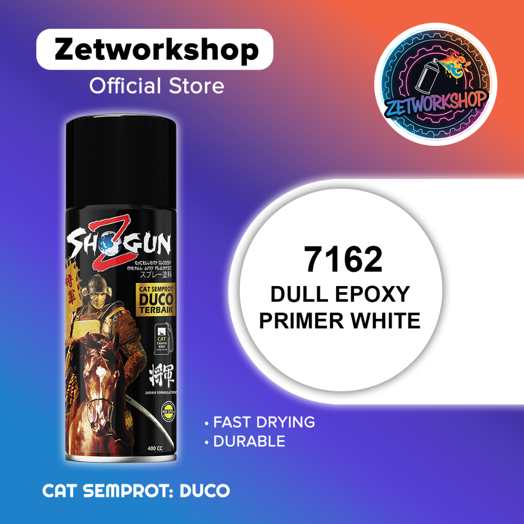 Shogun Z Cat Semprot  Pilok Pilox Dull Epoxy Primer White 7162 / Dasar Poxy Putih (Warna Dasar) Hasi