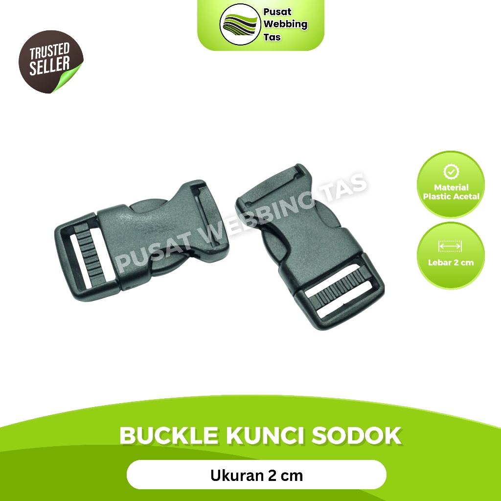 Kunci Sodok Tas 2 cm | Buckle Slot Tas Bahan Acetal Premium