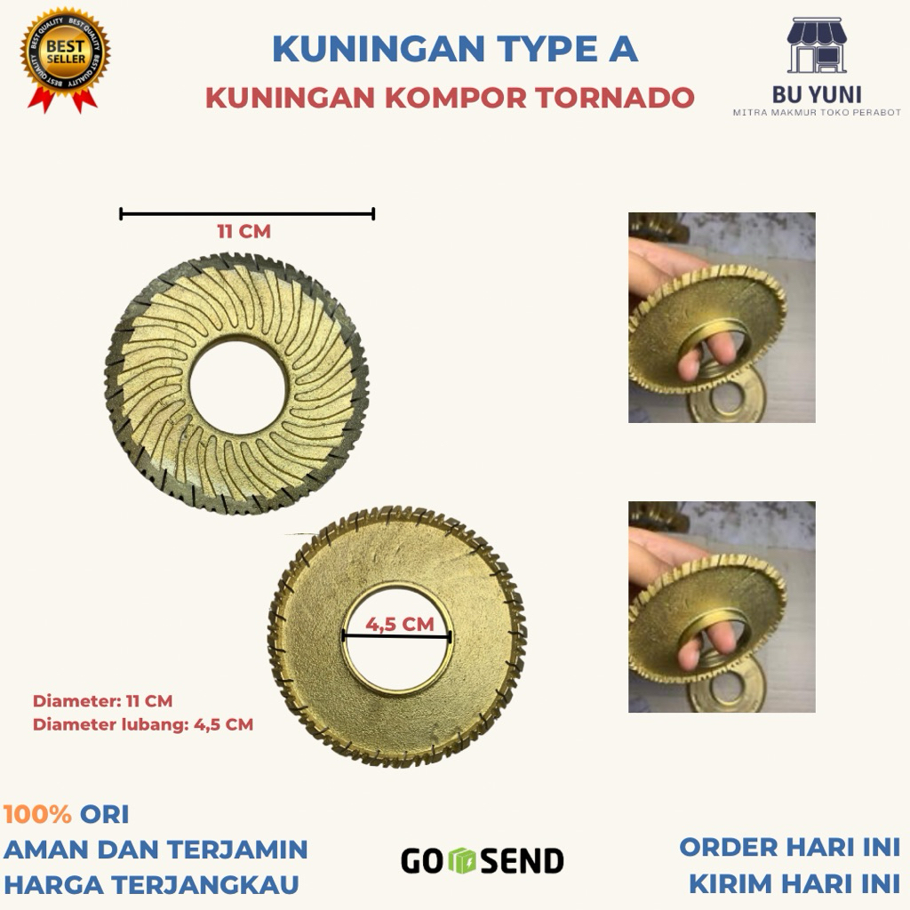KUNINGAN KOMPOR | BURNER KOMPOR | TATAKAN KOMPOR KUNINGAN TORNADO JUMBO| KUNINGAN KOMPOR RINNAI HITA
