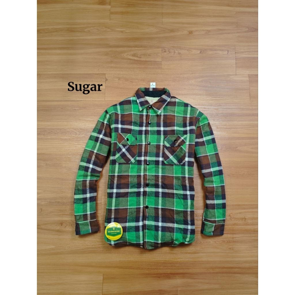sugar casual flanel sherpa outer jacket