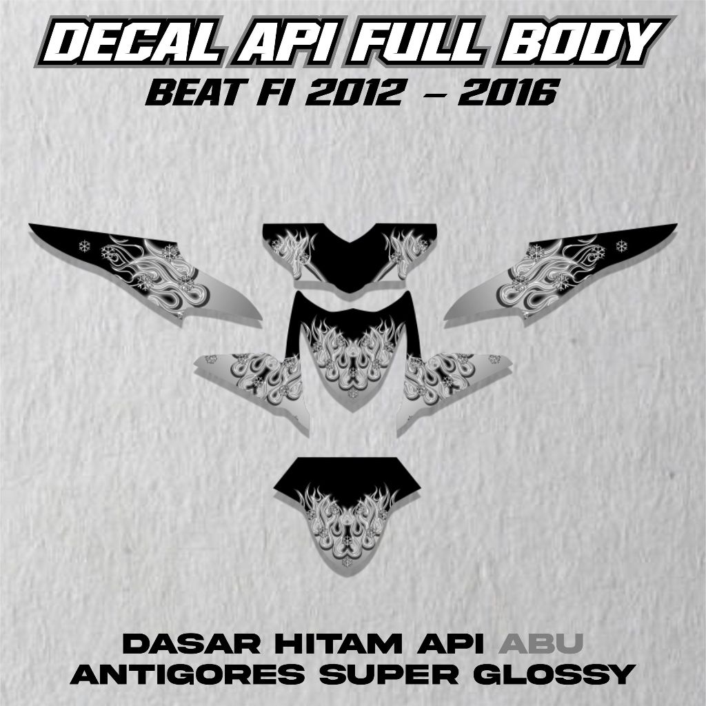 DECAL FULL BODY BEAT FI 2012 - 2016 DECAL MOTOR MOTIF API ( HONDA BEAT FI 2012 - 2016 )