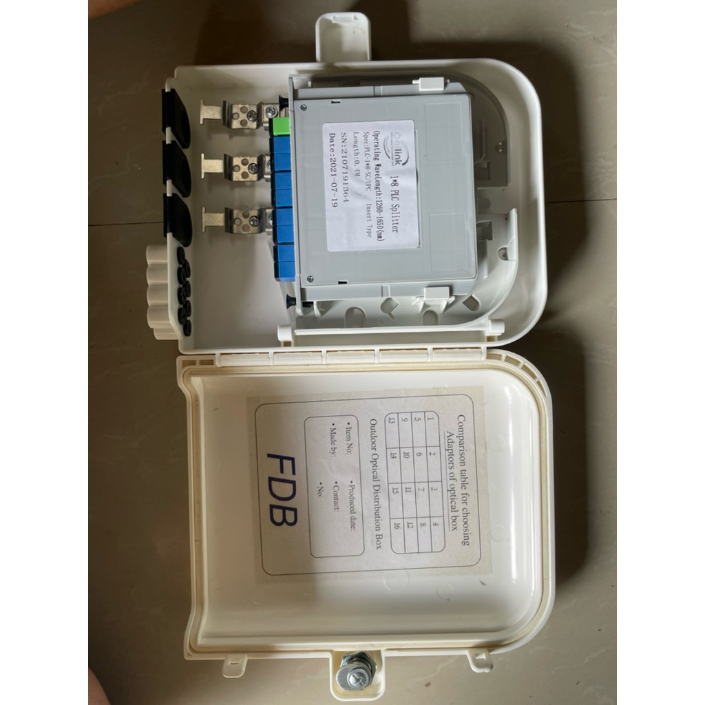 odp 8 core lengkap spliter box 1:8 sc upc / odp 8 core / odp 8 core lengkap / odp box 8 core