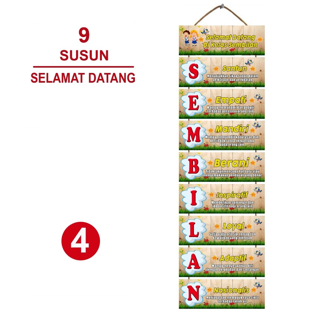Hiasan Gantung Pintu Kelas Selamat Datang Di Kelas Sembilan - Dekorasi Pintu Kelas -  Hiasan Dinding