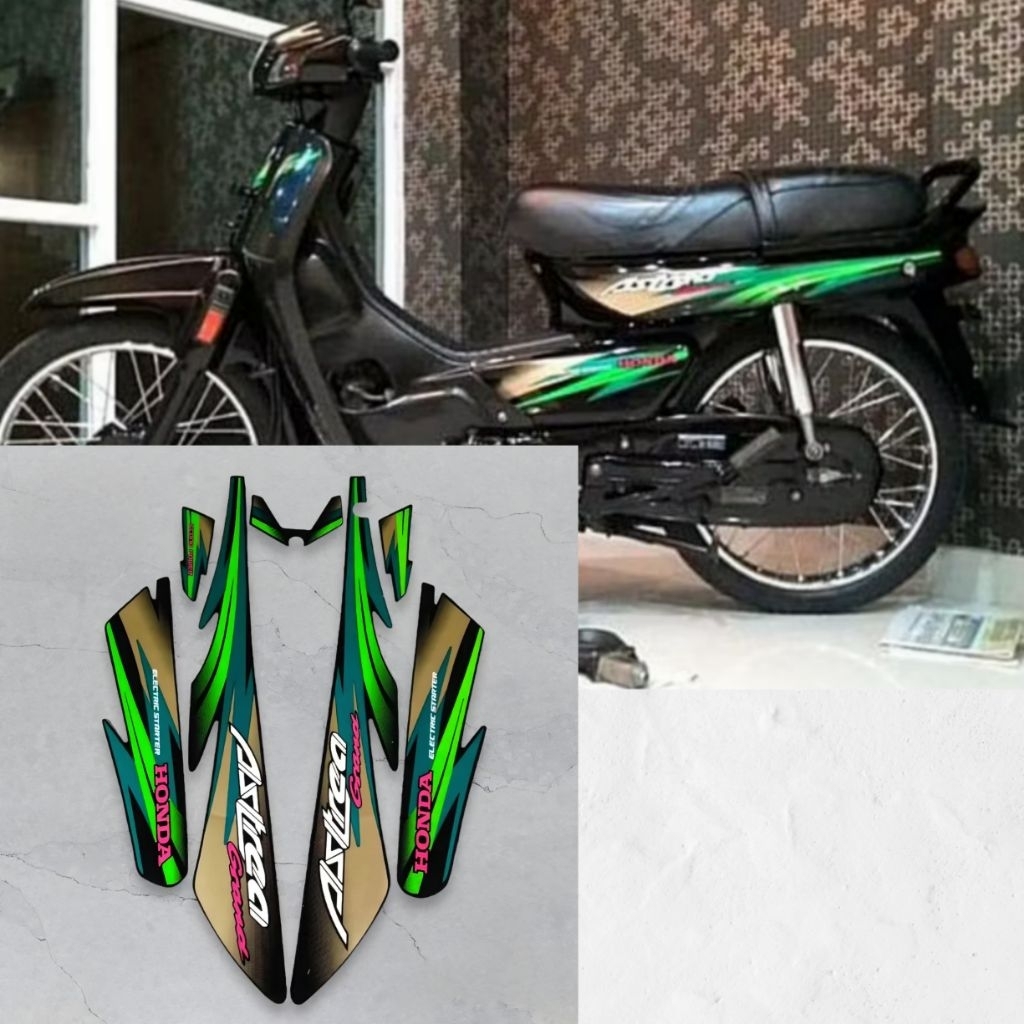 Stiler Striping Lis Body Motor Astrea Grand 97 Hijau