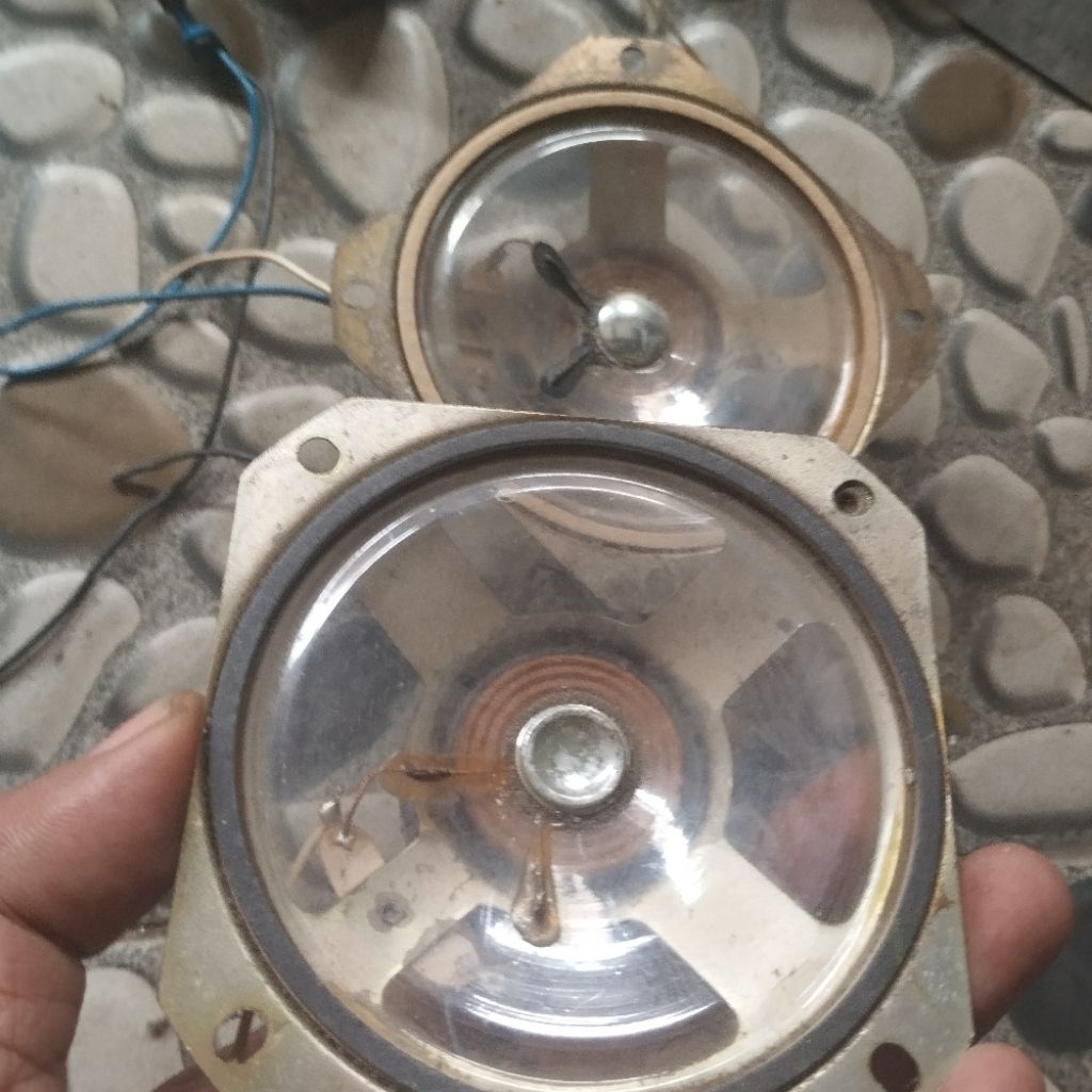 sepasang speaker transparan 3.5 inc copotan radio tabung jadul