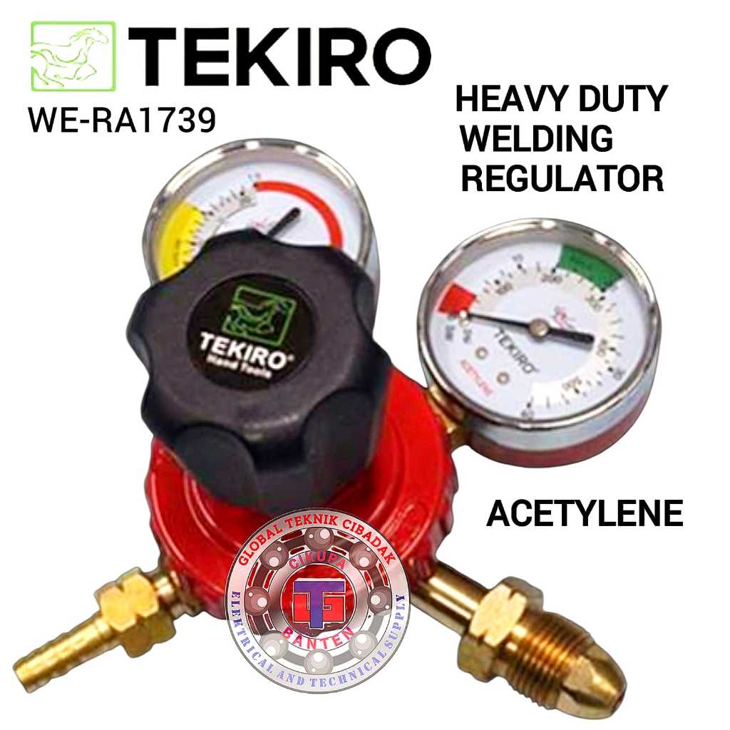 Regulator Acetylene Tekiro - Heavy Duty Welding Regulator Acetylene - Regulator Las