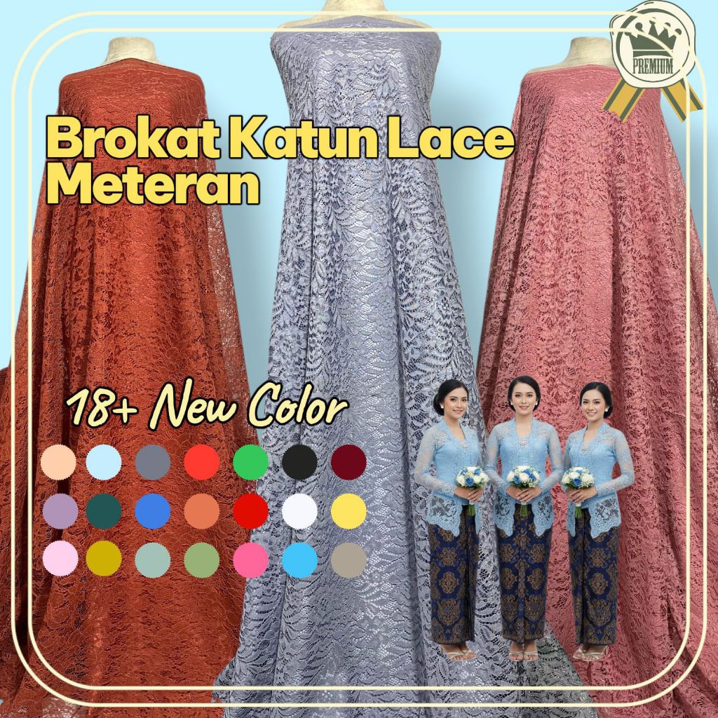 Kain Brukat Katun Lace Francis  Premium Lembut - Murah & Berkualitas Bahan Brokat Cord Fatmawati Kat