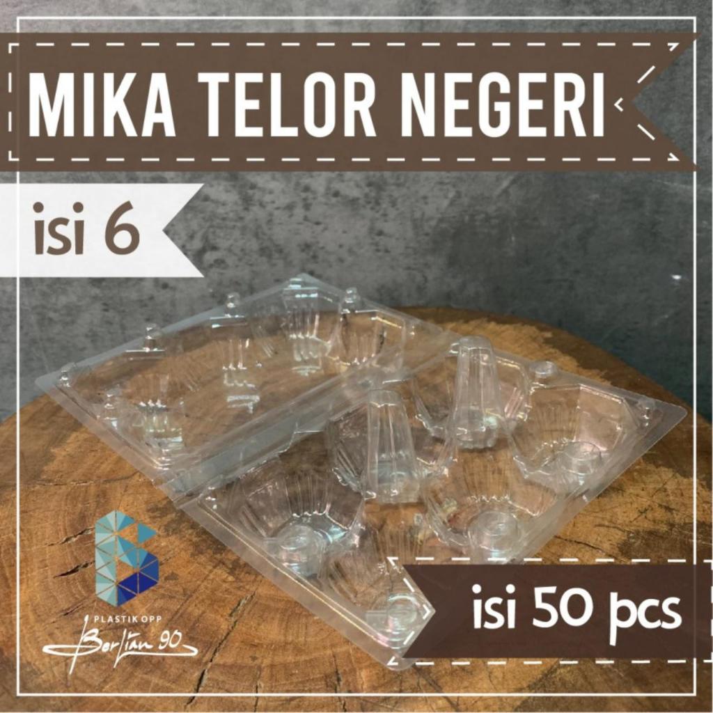 ( ISI 50 ) Mika Telur Isi 6 Kancing / Egg Tray Isi 6 / Mika Tray Telur
