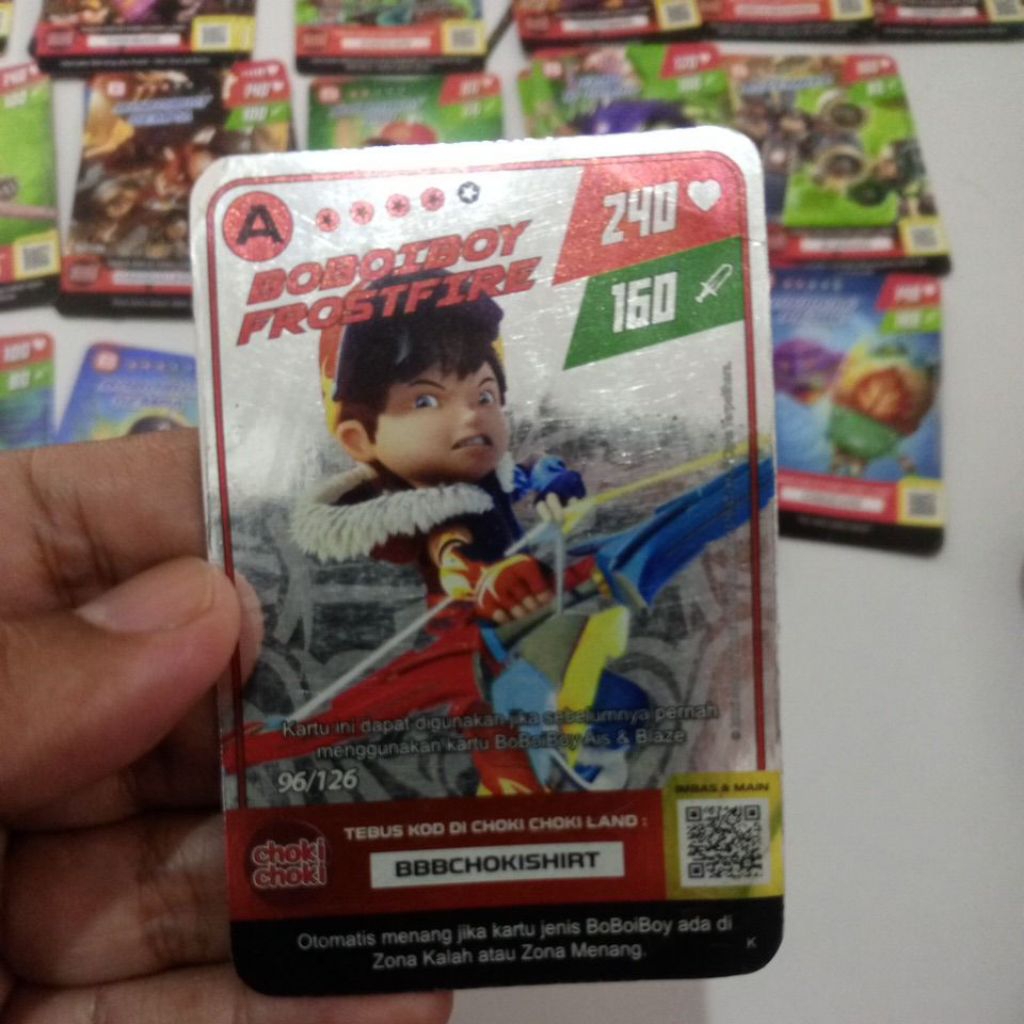 kartu Boboi boy hologram dan lainya