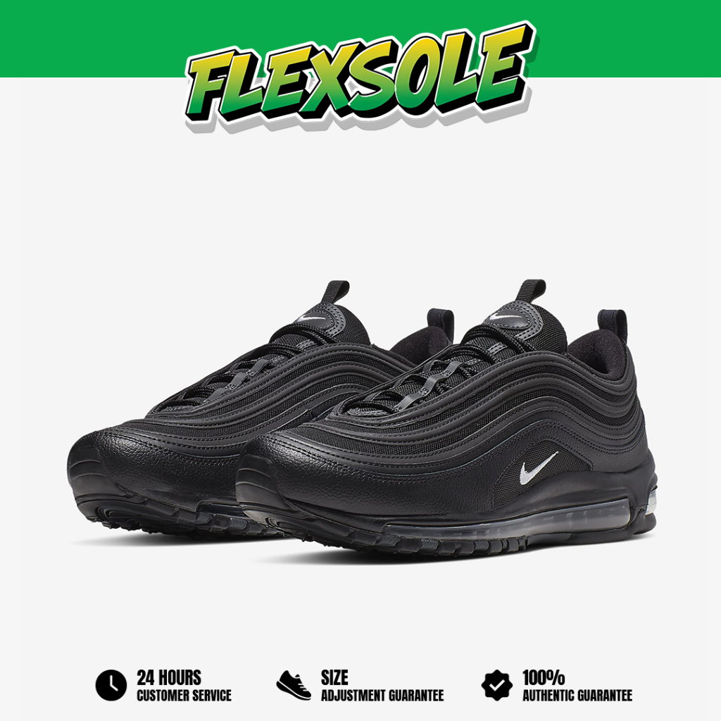 Sepatu Nike Airmax Air Max 97 Tripleblack All Black Dark Grey Reflective Authentic