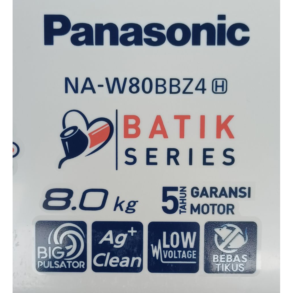 panasonic 80bbz mesin cuci 8 kg ag clean low watt twin tub nami series 2 tabung washer Pulsator anti