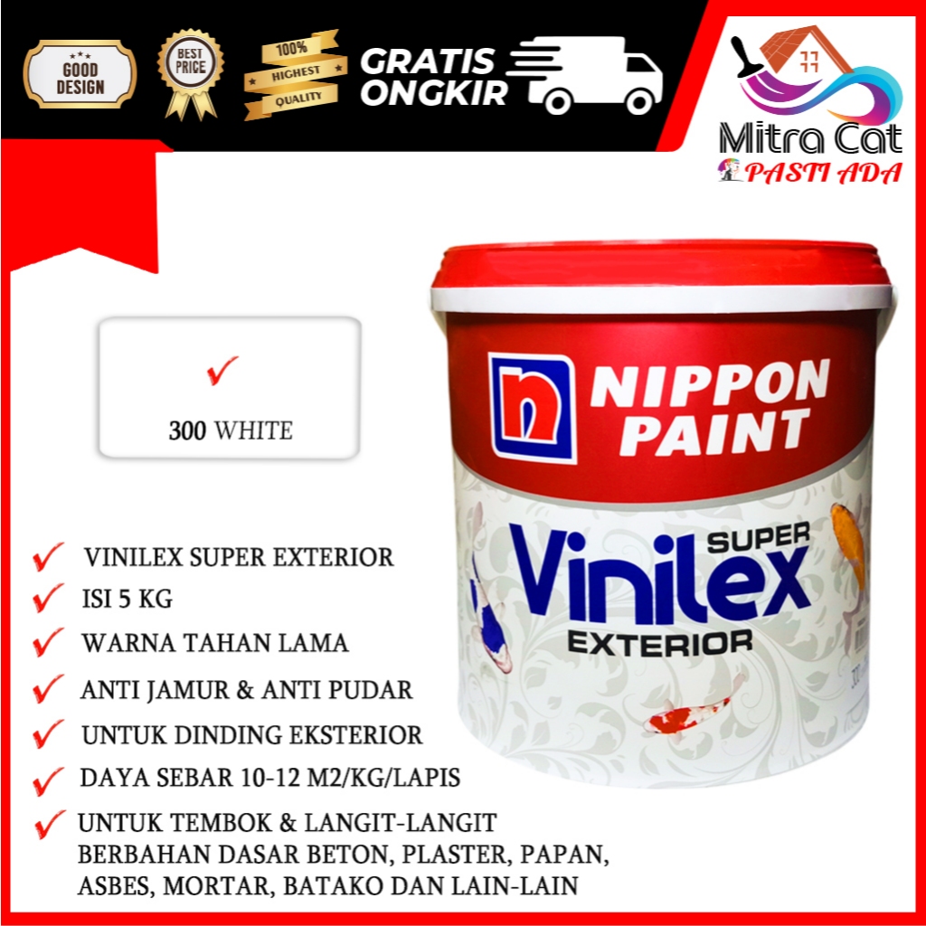 NIPPON 5KG VINILEX SUPER 300 WHITE - READY MIX