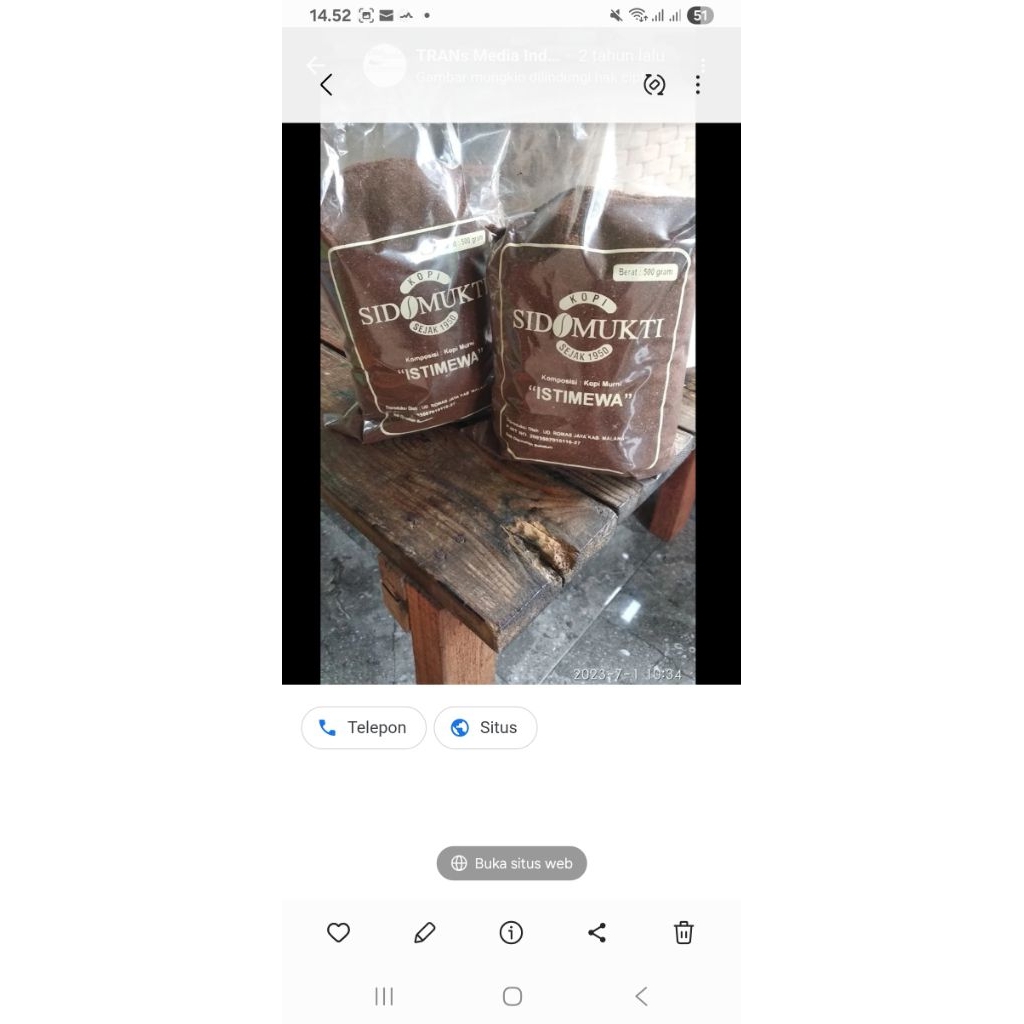 kopi sidomukti 250 gram