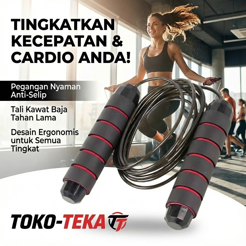 Skipping Jump Rope / Lompat Tali Premium Ukuran 3M tali mudah disesuaikan untuk Anak dan Dewasa