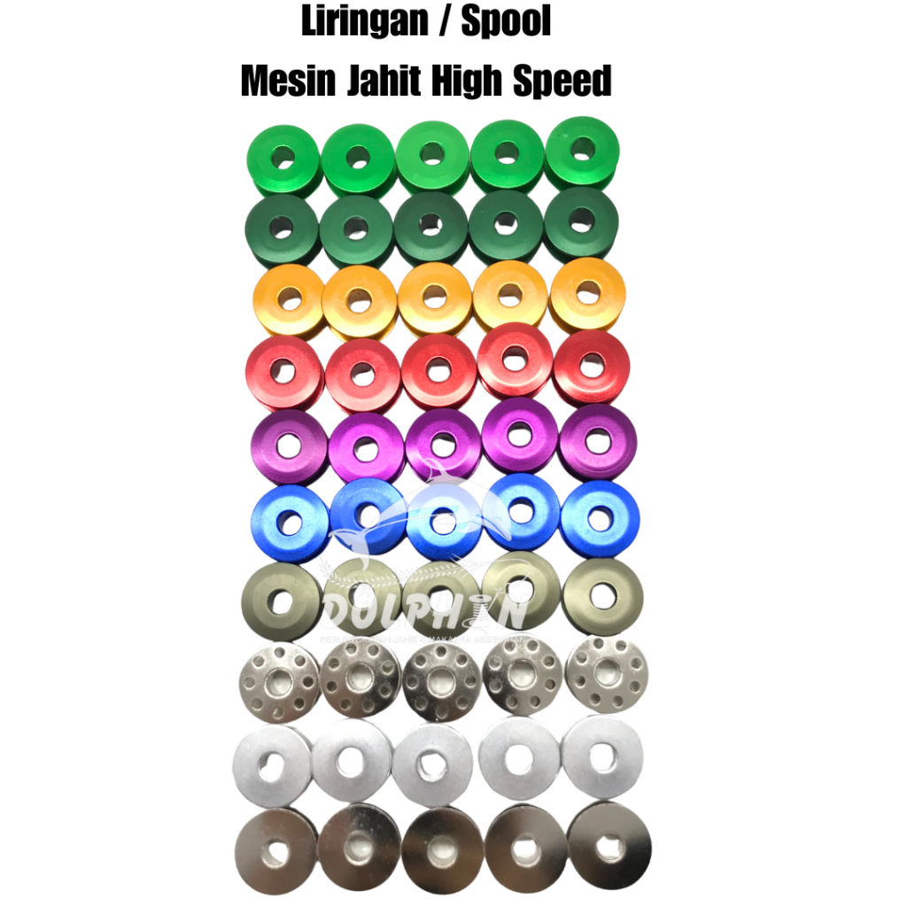 [HS] Spul Mesin Jahit High Speed Aluminium Warna & Besi SATUAN / Bobbin Spool Liringan