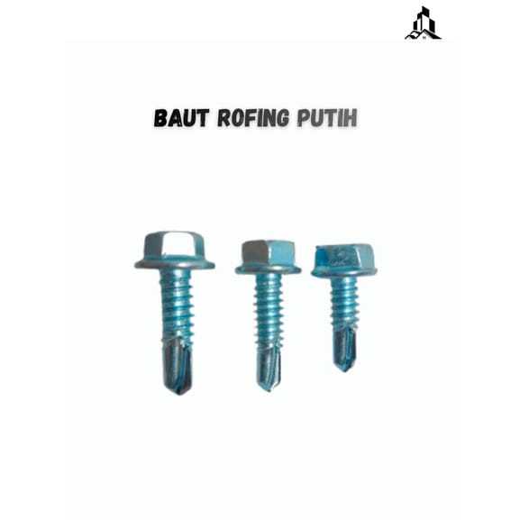 Baut rofing putih / Baut Baja Ringan Moon Lion