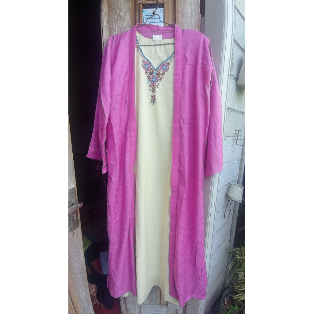 set gamis + jubah preloved