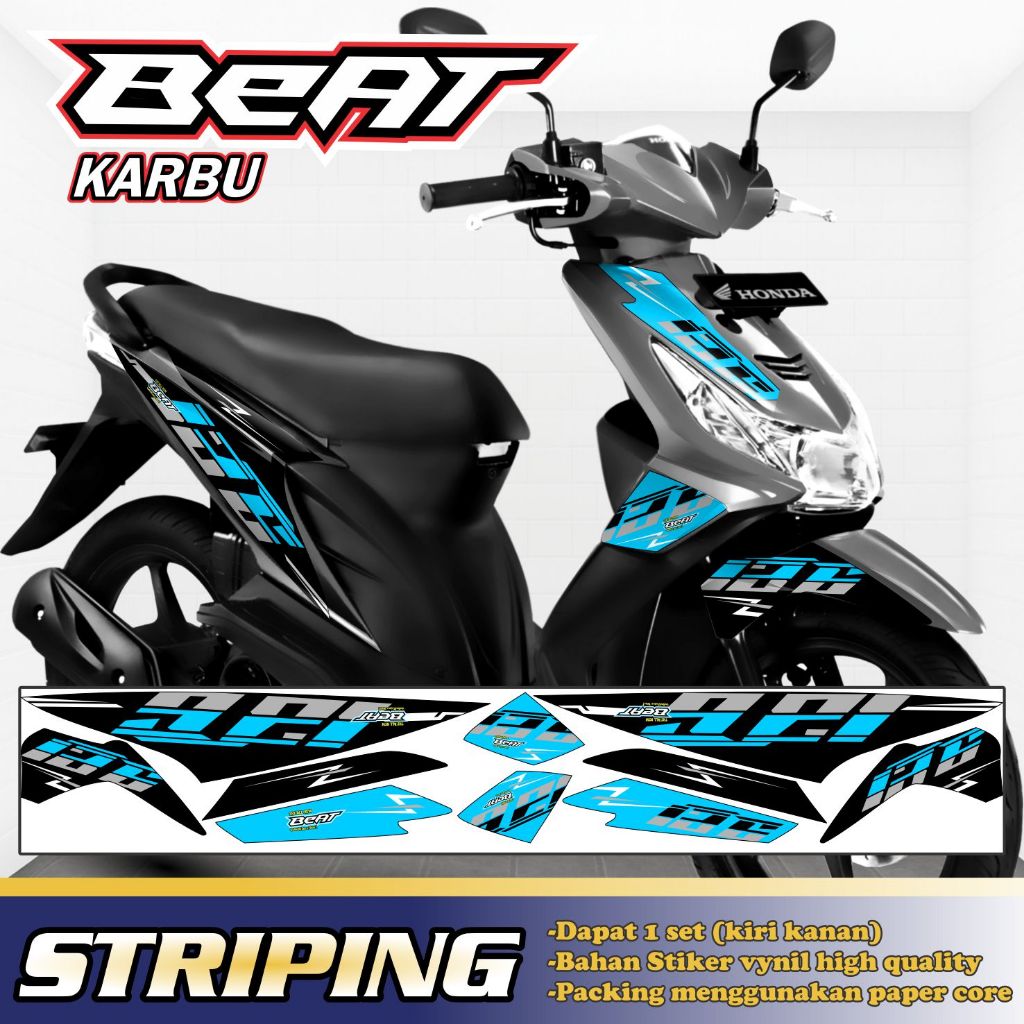 Stiker Motor Beat Karbu Striping Honda Beat Karbu Stiker Variasi Motor Beat Viet