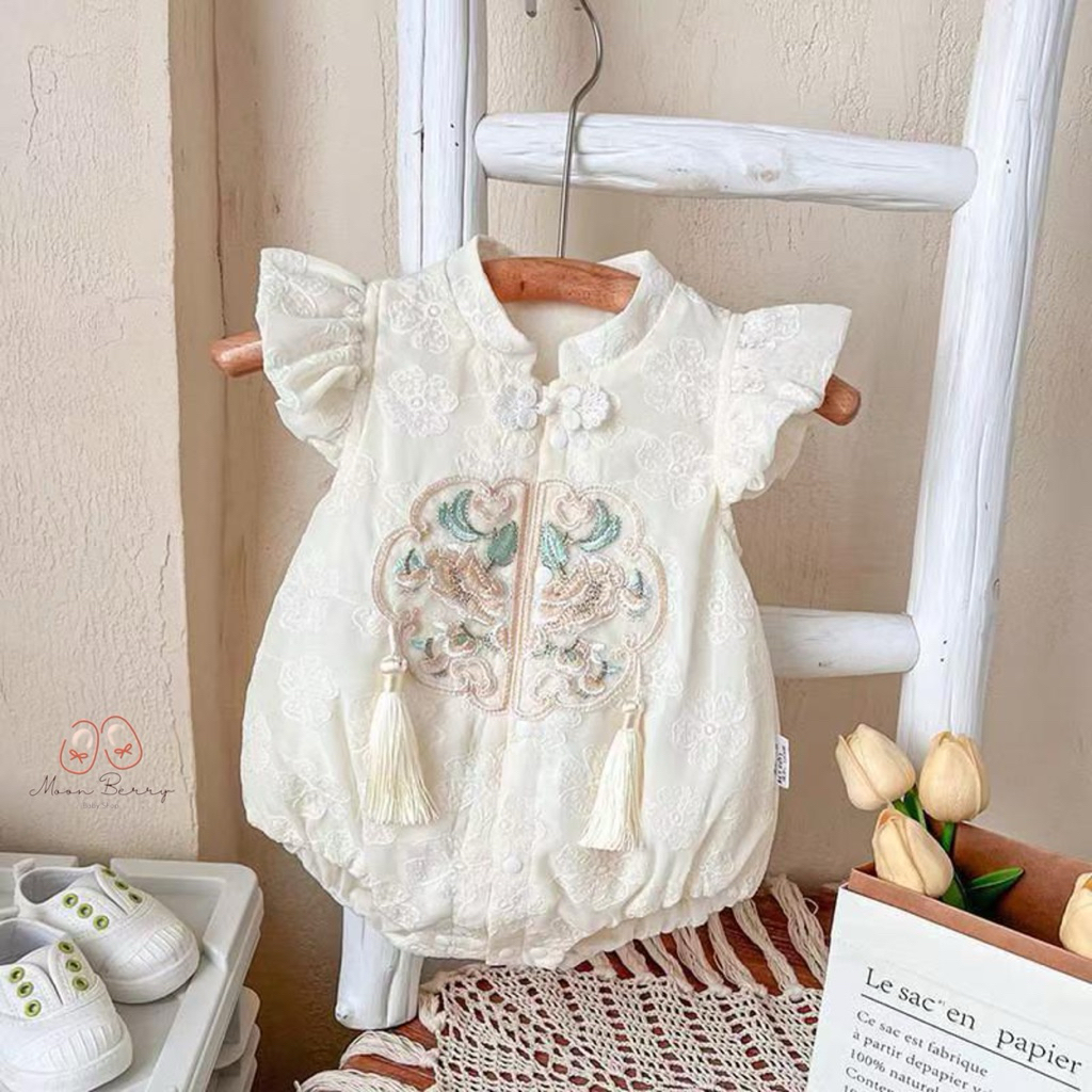 Moonberry - Yong Jin Cheongsam Jumper | Romper Jumper bayi perempuan/Cheongsam bayi perempuan/baju b