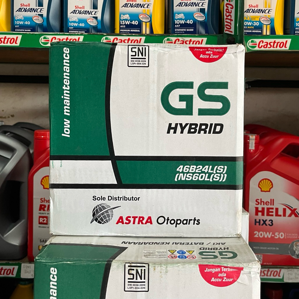 Aki GS Astra NS60LS | Aki Hybrid Untuk Mobil CRV, Yaris, Vios, Innova, Civic, Mazda 2 & Corolla Alti