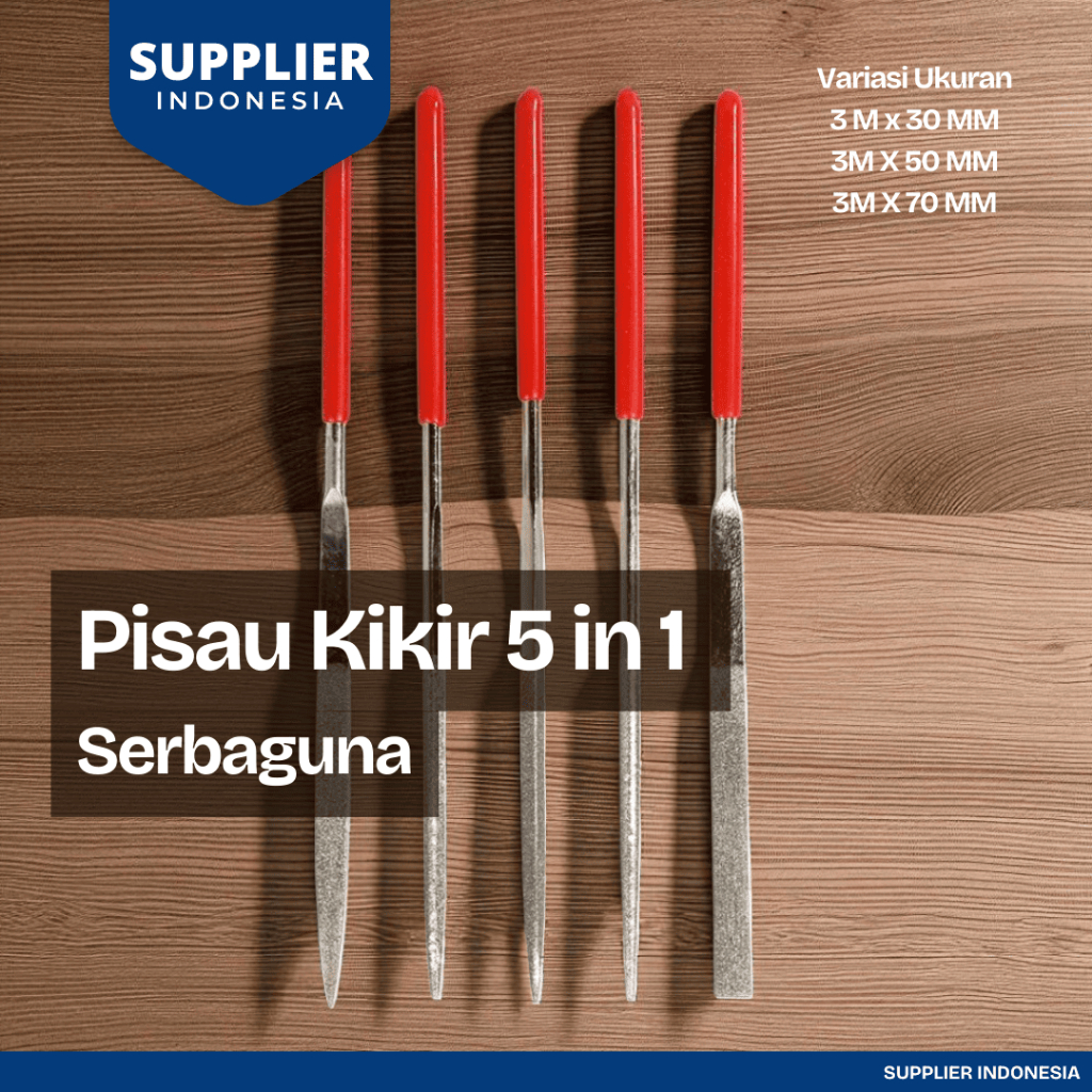 Set Pisau Kikir Pahat 5 in 1 Diamond Needle Files Ukir Kayu Plastik Logam 140mm