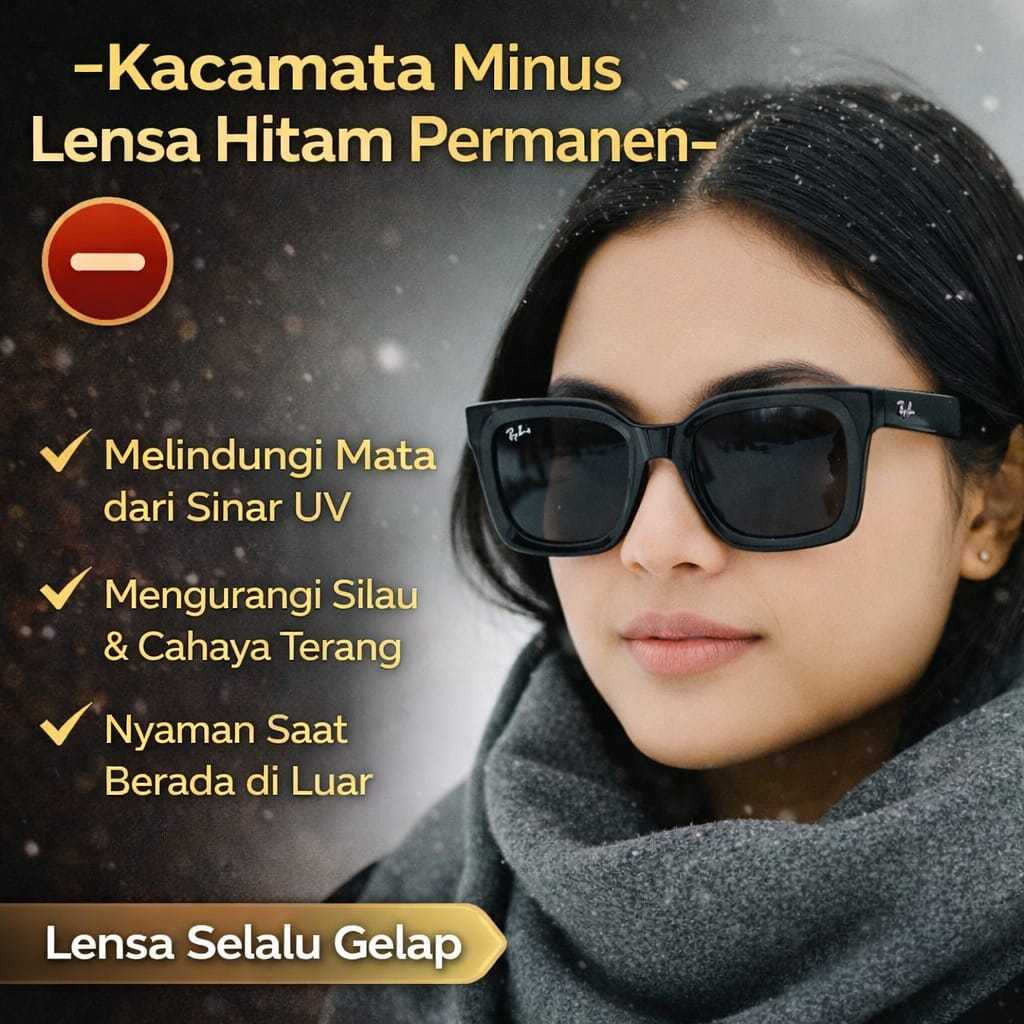 Kacamata Hitam Unisex Frame Tebal Lensa Kaca Asli UV400 Model Kotak Premium Kaca Mata Gaya Retro