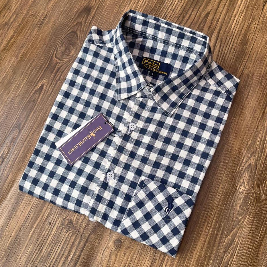 Kemeja POLO Pria Motif Kotak Kotak Full Cotton Oxford Premium | Kemeja Pria Shirt Casual