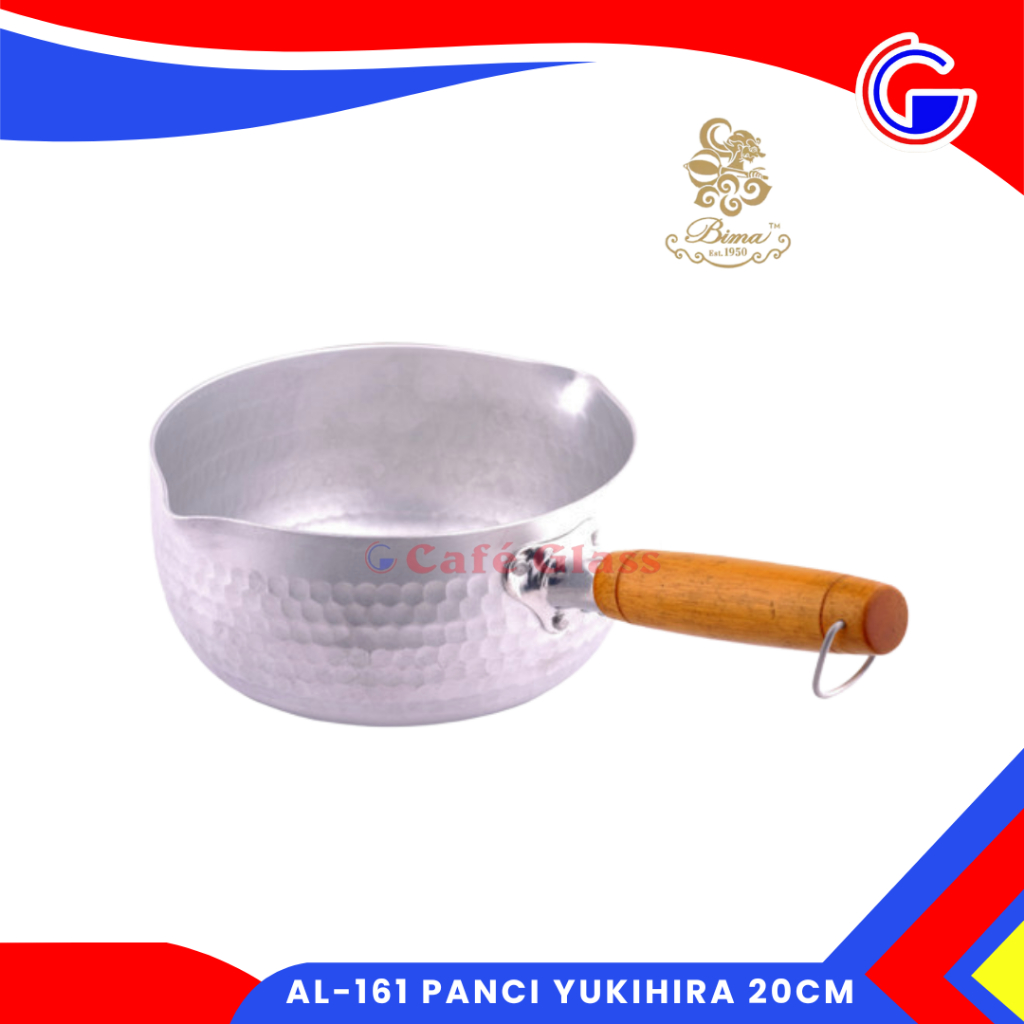 Bima Al-161 Panci Yukihira 20 Cm - Panci Aluminium Handle Kayu - Panci Saus Serbaguna
