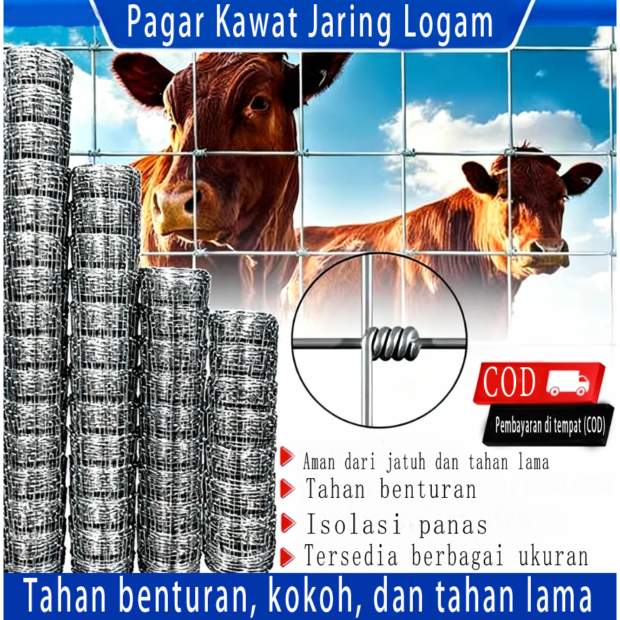 Jaring Kawat Pagar Ayam Pagar Kawat Jaring Logam untuk Peternakan Pagar Kawat Jaring untuk Kandang J