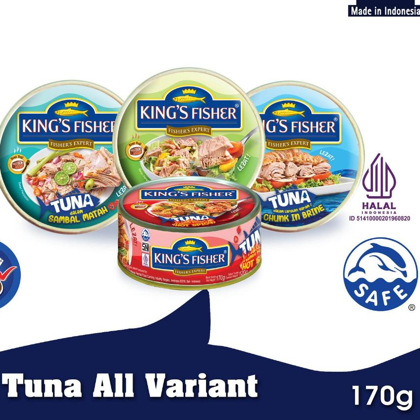 Tuna Kaleng 170 Gram King"s Fisher / sarden ikan tuna
